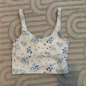 Floral Blue and White Women's tank